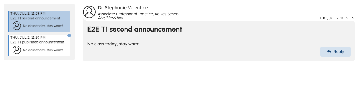 01 announcements list