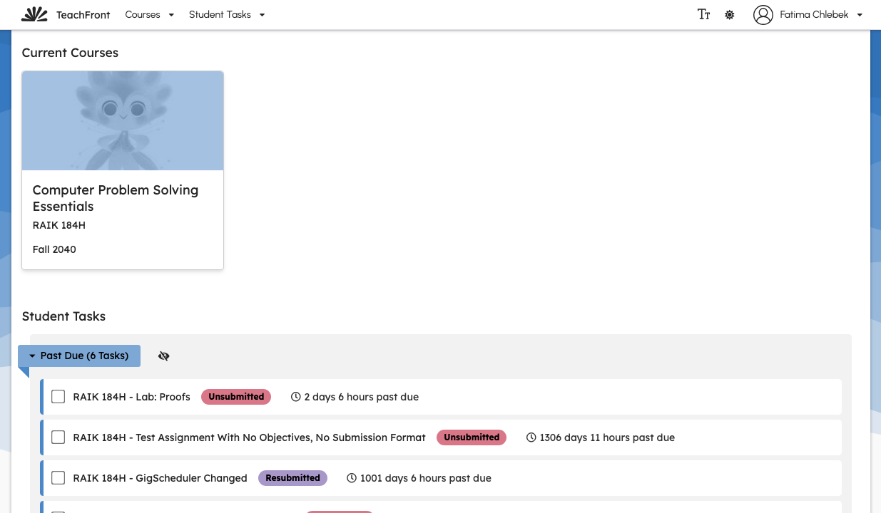Join Course card on the student dashboard