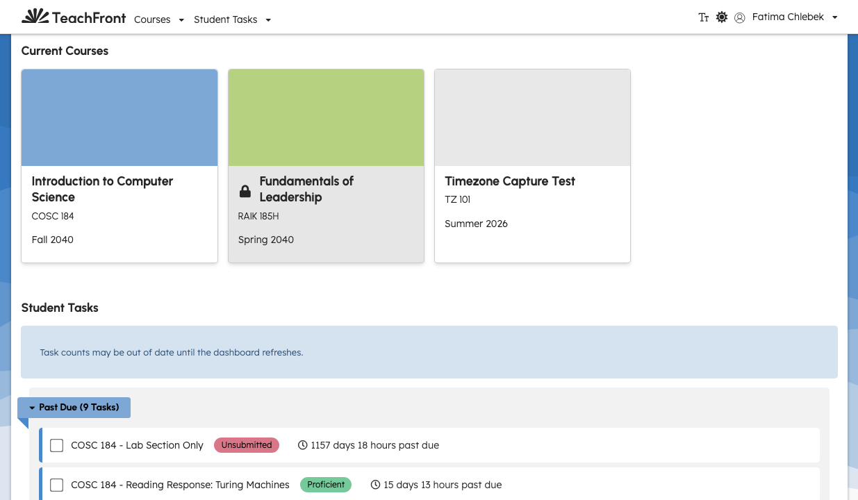 Join Course card on the student dashboard
