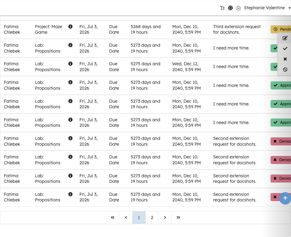 Pending extension actions menu with Cancel