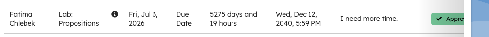 Approved extension row without a cancel action